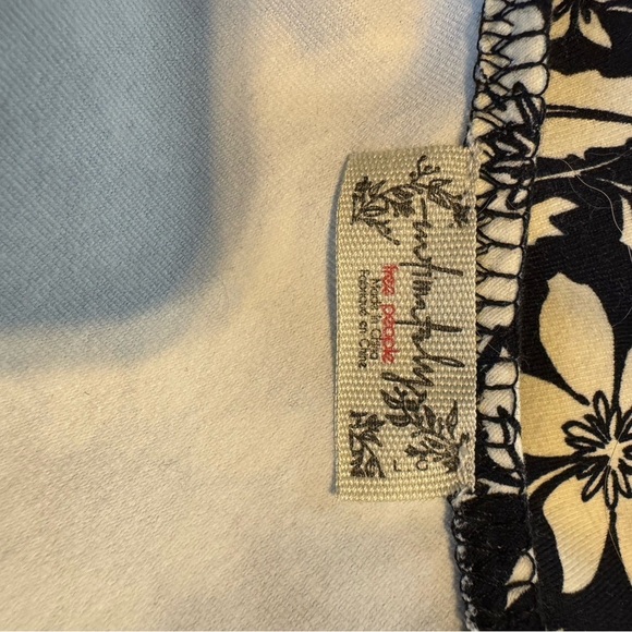 Free People Intimately Black White Floral Off Shoulder Floral Bodysuit.  SZ L - Picture 8 of 8